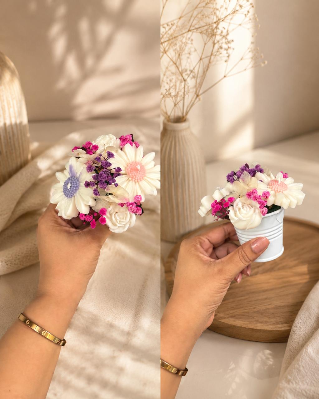 Mini Bucket Candles Bouquet